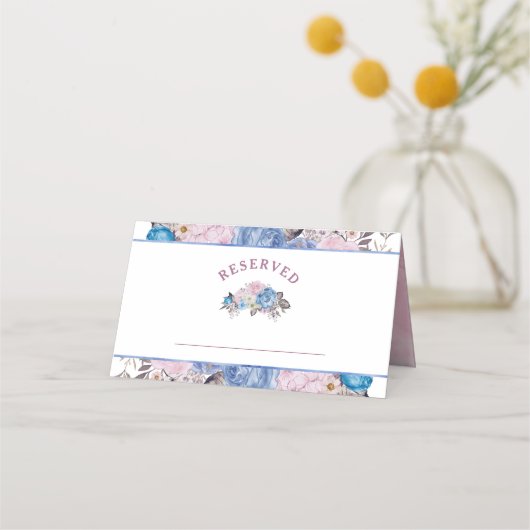 Parijse Charm Floral Gereserveerde Zitplaatsen Bru Plaatskaartje (Voorkant)