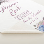 Parijse charme blauw & roze chique Bloemenmeisje Q Sherpa Deken (3/4)