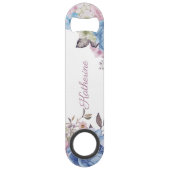 Parijse charme blauw & roze moeder van de bruid speed flessenopener (Achterkant)