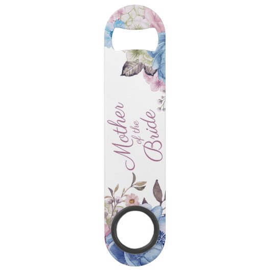 Parijse charme blauw & roze moeder van de bruid speed flessenopener (Voorkant)