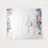 Parijse Charme Bloem Bruiloftsfotocabine Achtergro Wandkleed (Voorkant (horizontaal))