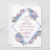 Parijse charme bloemendiamant bruids brunch douche kaart (Voorkant)