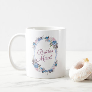 Parijse charme bloemovaal lijst bruidsmeisje koffiemok