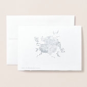 Parijse charme dank u bruiloft foto zilver folie kaarten (Met envelop)