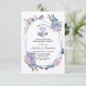 Parijse charme juweel ze zei ja verlovingsfeest kaart (Staand voorkant)