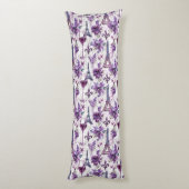 Parijse charme Paarse Eiffeltoren en Floral Lichaamskussen (Achterkant (Verticaal))