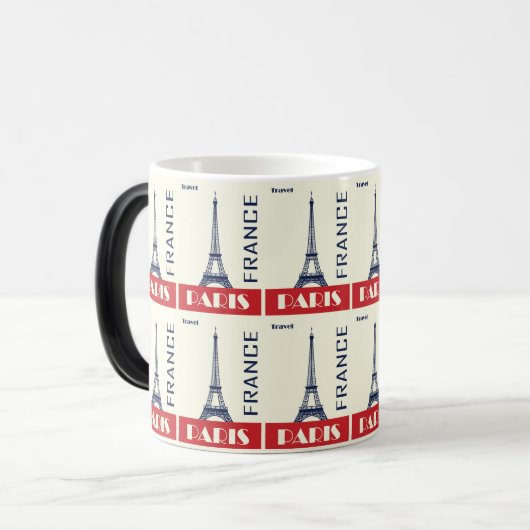 Parijse charme - Retro Travel kunstwerk Magische Mok (Voorkant links)