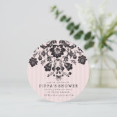 Parijse Chic Bloemen Douche Uitnodiging (Staand voorkant)