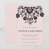 Parijse Chic Bloemen Douche Uitnodiging (Voorkant / Achterkant)