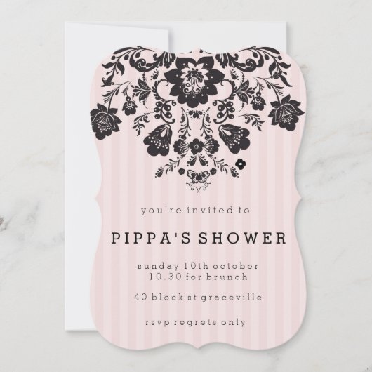 Parijse Chic Bloemen Douche Uitnodiging (Voorkant)