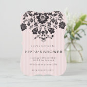 Parijse Chic Bloemen Douche Uitnodiging (Staand voorkant)