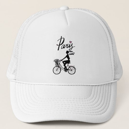 Parijse Chic Fiets Trucker Pet (Voorkant)