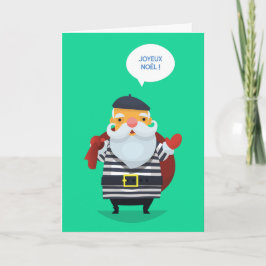 Parijse Chic Kerstman Kaart