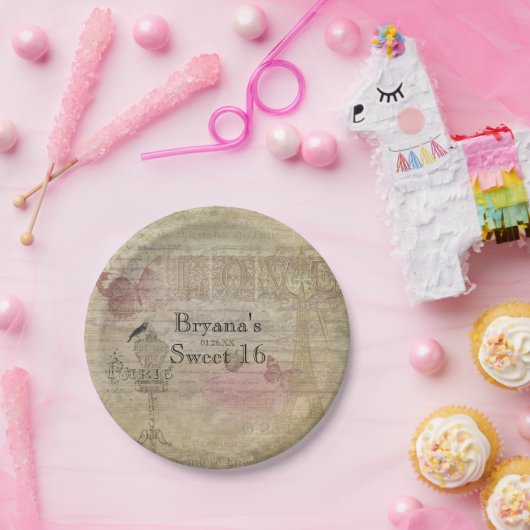  Parijse Chic verjaardagsfeest bruiloft Borden Papieren Bordje (Feest)