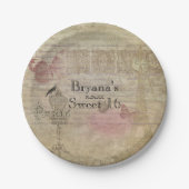  Parijse Chic verjaardagsfeest bruiloft Borden Papieren Bordje (Voorkant)