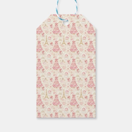 Parijse Coquette Kerstmis Cadeaulabel (Achterkant)