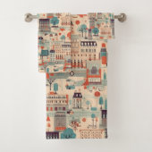 Parijse  Dag - beige, groen en rood Bad Handdoek (Insitu)