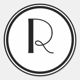 Parijse deco monogram ronde sticker