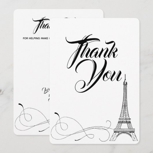 Parijse Doodles Bedankkaart (Voorkant / Achterkant)