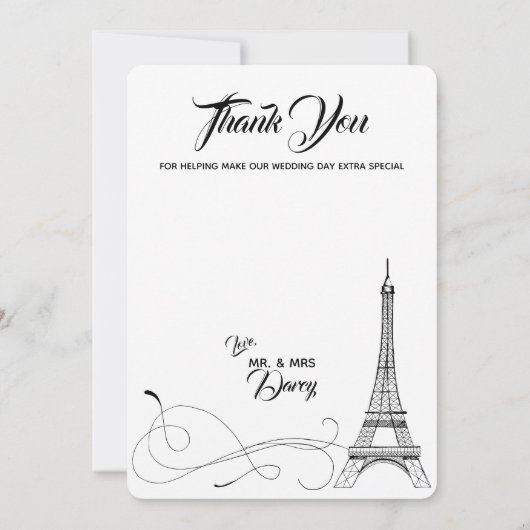 Parijse Doodles Bedankkaart (Achterkant)