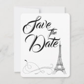 Parijse Doodles Bruiloft Save The Date Kaart (Voorkant)