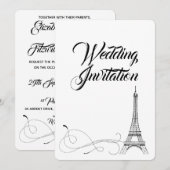 Parijse Doodles bruiloft uitnodiging (Voorkant / Achterkant)