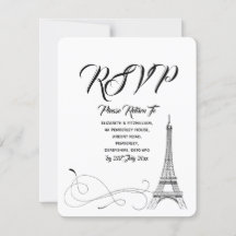Parijse Doodles Huwelijks RSVP