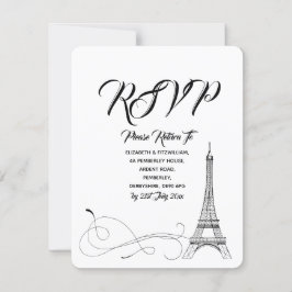 Parijse Doodles Huwelijks RSVP Kaartje
