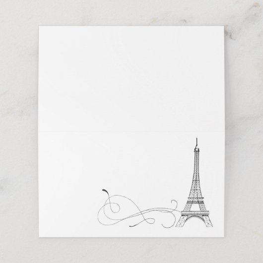 Parijse Doodles plaats kaart of escort Kaart Plaatskaartje (Buitenkant ongevouwen)