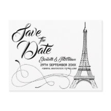 Parijse Doodles Save the Date Briefkaart