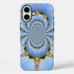 Parijse Droom   Eiffeltoren Kaleidoscoop Blauwe Lu iPhone 16 Plus Hoesje
