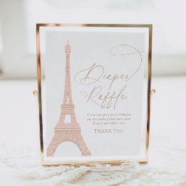 Parijse Eiffeltoren Baby shower Luier Raffle Sign Poster