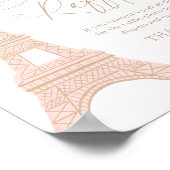 Parijse Eiffeltoren Baby shower Luier Raffle Sign Poster (Hoek)