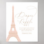 Parijse Eiffeltoren Baby shower Luier Raffle Sign Poster (Voorkant)