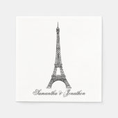 Parijse Eiffeltoren bruiloft aangepaste servetten (Voorkant)