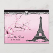 Parijse Eiffeltoren bruiloft Save the Date Kaarten (Voorkant)