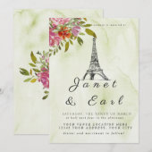 Parijse Eiffeltoren bruiloft uitnodigingen (Voorkant / Achterkant)
