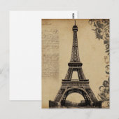 Parijse Eiffeltoren Franse Vintage Briefkaart (Voorkant / Achterkant)