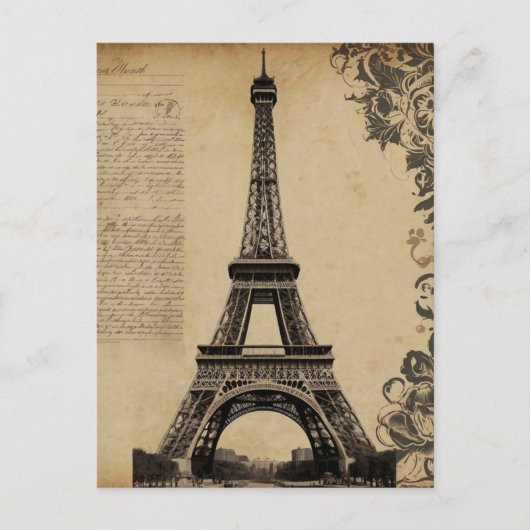 Parijse Eiffeltoren Franse Vintage Briefkaart (Voorkant)