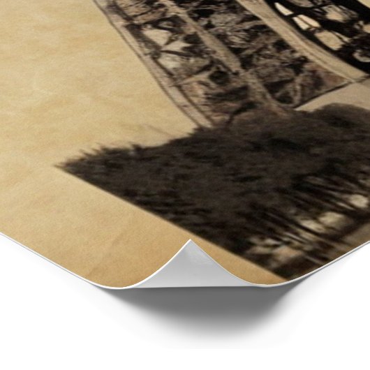 Parijse Eiffeltoren Franse Vintage Poster (Hoek)