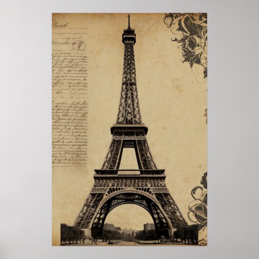 Parijse Eiffeltoren Franse Vintage Poster (Voorkant)