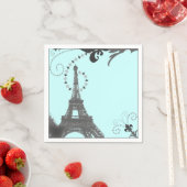 Parijse Eiffeltoren met moderne blauwe wervelinge Servetten (Insitu)