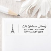 Parijse Eiffeltoren Parijs Frans retouradres Etiket (Insitu)