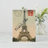 Parijse eiffeltoren - Persoonlijke dank Bedankkaart (Staand voorkant)