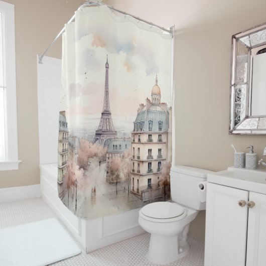  Parijse Eiffeltoren Scène Douchegordijn (In situ)