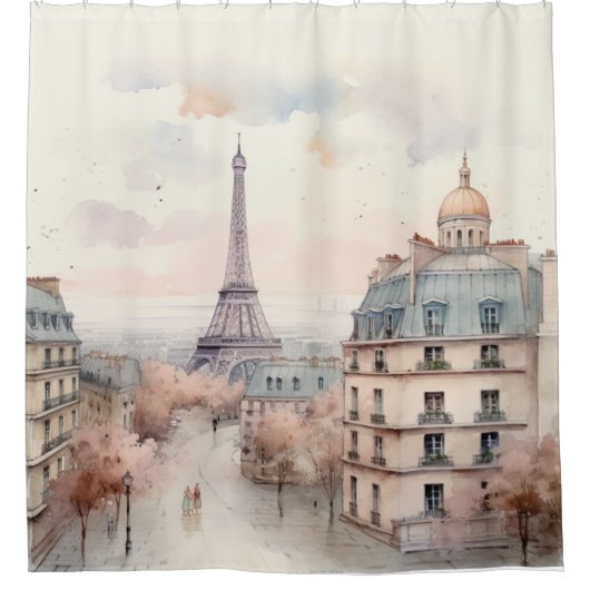  Parijse Eiffeltoren Scène Douchegordijn (Voorkant)