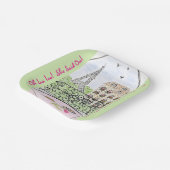 Parijse Eiffeltoren VRIJGEZELLENFEEST Papieren Bordje (Gebogen)