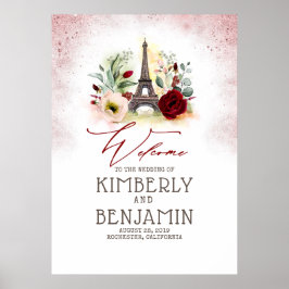  Parijse eiffeltoren - Welkomstbord voor bruiloft Poster