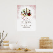  Parijse eiffeltoren - Welkomstbord voor bruiloft Poster (Keuken)