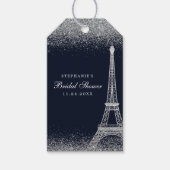 Parijse Eiffeltoren Zilveren Bruiloft Bruidsspul Cadeaulabel (Voorkant)